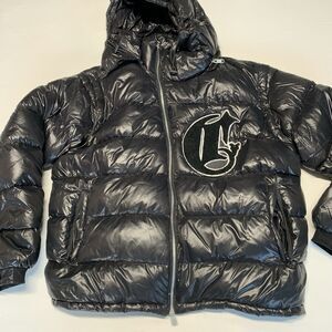 Corvidae Street Wise Black Puffer Jacket, Detachable Sleeves & Hood - Size XL